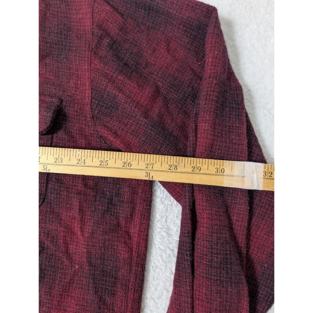 Vintage Eddie Bauer Men's XL Tall 1990s Red Plaid WOOL Long Sleeve Shirt Flannel